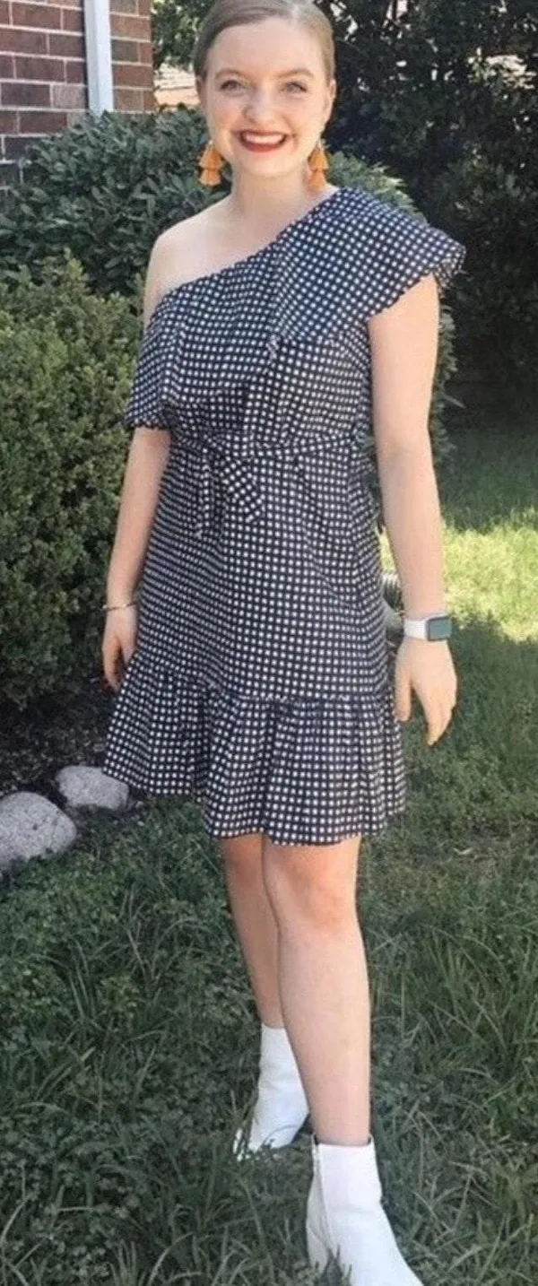 Cotton On e Shoulder Gingham Check Dress - Image 5