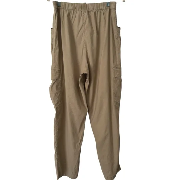 Athleta Khaki Linen Blend Pull On Cargo Pants Women’s Size Small - Image 2