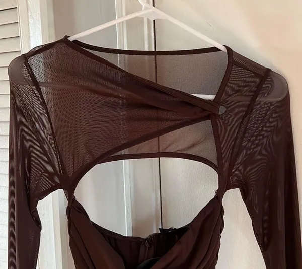 White Fox Chocolate Brown Been A Minute Mini Dress - Image 6