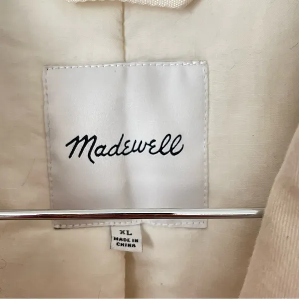 Madewell Undyed Padded Blazer Jacket in Natural Womens XL - Image 4