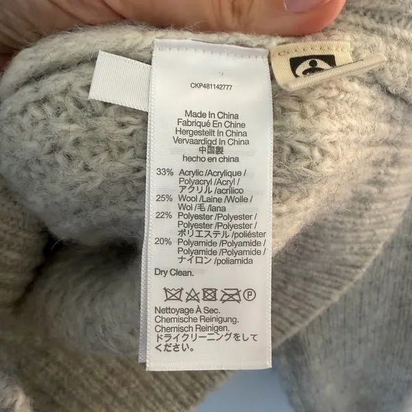 Madewell Wool Blend Crewneck Wedge Long Sleeve Sweater XS - Image 7