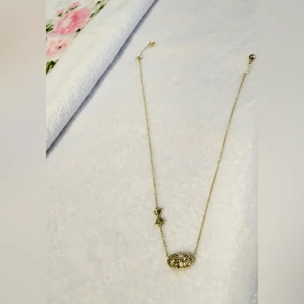 Kendra Scott x Love Shack Fancy Elisa Pink Bloom Floral Bow Necklace - Image 6