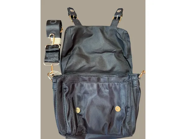 Valentino Black Nylon Crossbody Bag with Gold Hardware - Image 4