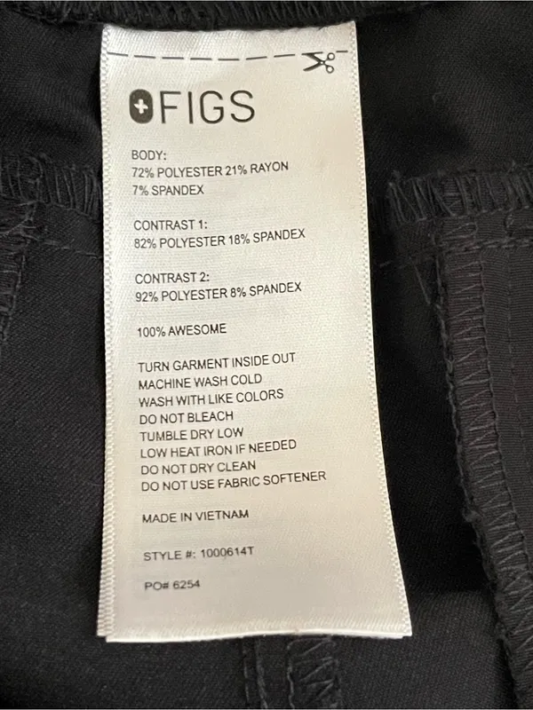Figs Alva high waisted tapered pants black size XXL/T - Image 5