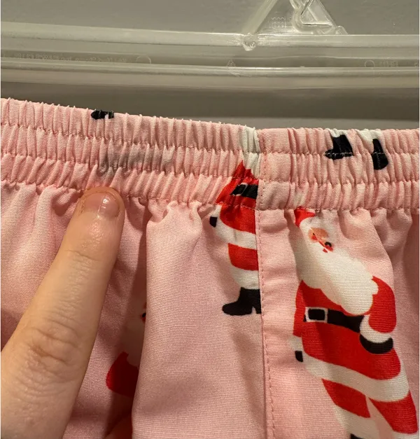 Mud Pie Christmas Holiday Santa Claus Piped Pajama Shorts - Image 10