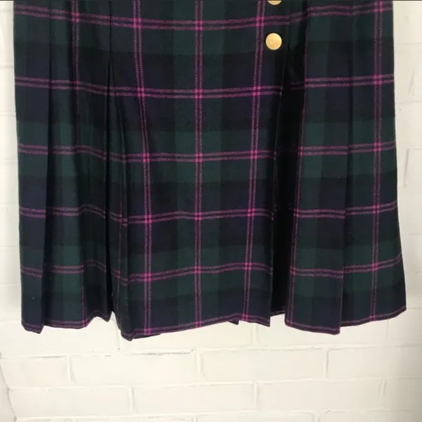 Lord & Taylor Vintage Tartan Plaid Wool Holiday Skirt Size 14P - Image 6
