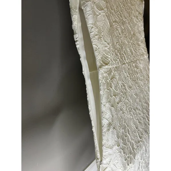 STORIA Last First Kiss Dress Womens Small White Lace Sheath Mini Wedding Party - Image 11
