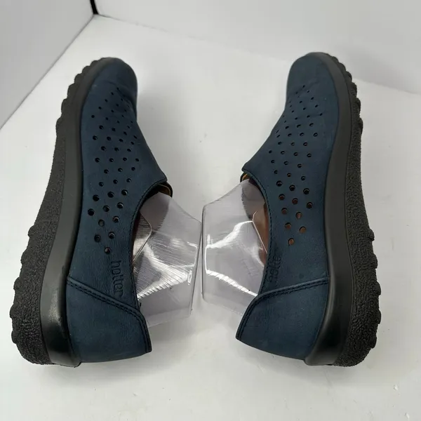 Hotter Thrill Navy Nubuck Leather Perforated Slip-On Comfort Shoes Sz 8.5 - Image 8