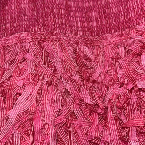 Etcetera Women Sz S Sleeveless Pink Fringe Top Textured Stretch Quiet Luxury NEW - Image 4