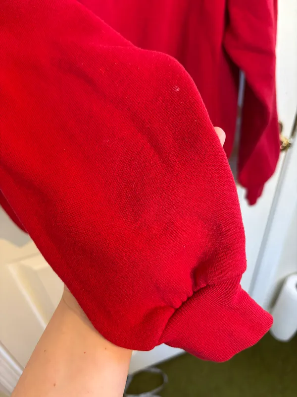 Disney VINTAGE | Winnie the Pooh Embroidered Vintage 90s Red Sweatshirt Medium - Image 9