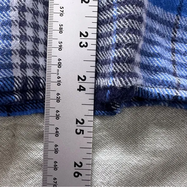 Aerie Women’s Blue Plaid Flannel Button Down Shirt Size M - Image 7