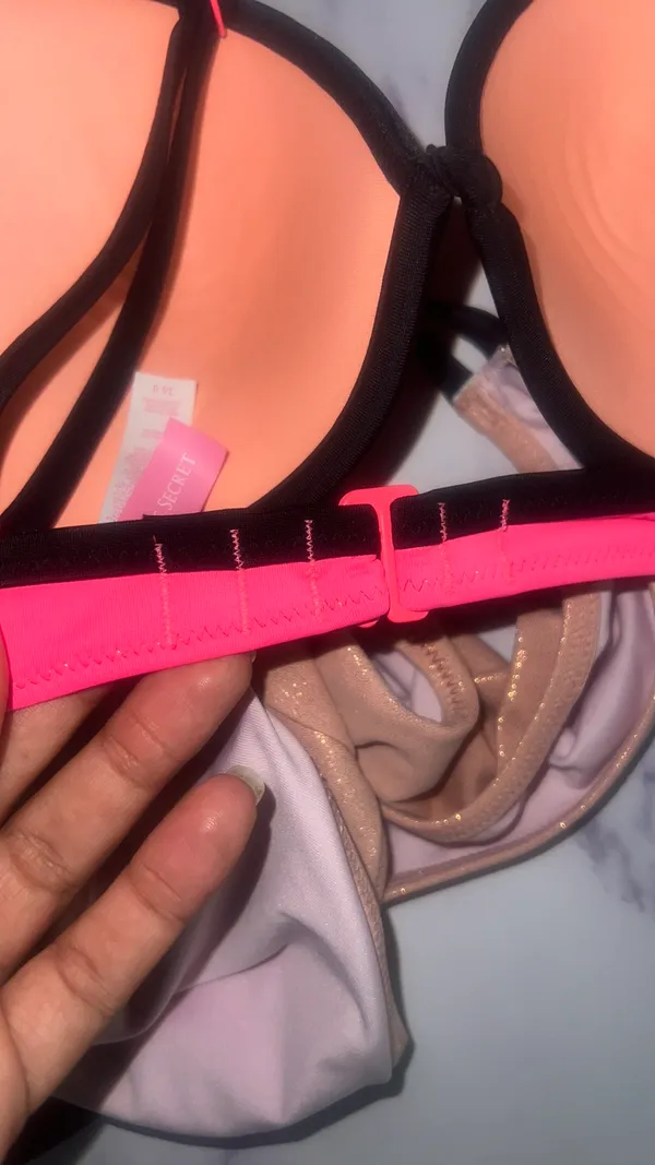 Victoria's Secret Hot pink/Black/ Rose Gold Women's Bikini Set 36B/M - Image 10