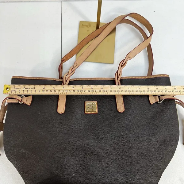 Dooney & Bourke Florentine Bailey Tote Bag Black Pebbled Leather Tassel Classic - Image 13
