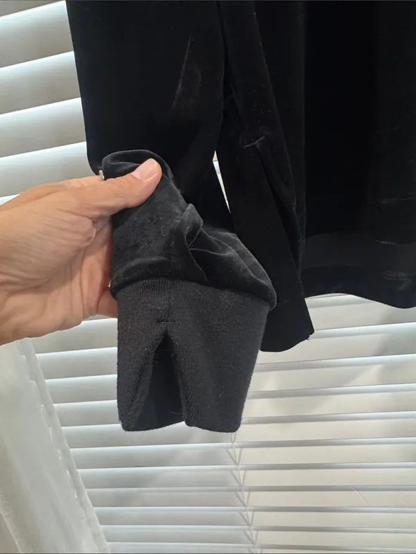 SPANX Black Velvet Zip-Up Pullover Jacket - Image 3