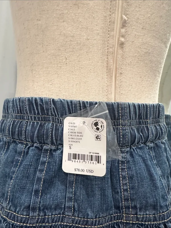 We The Free Women's Free People Relaxed Blue Denim Skirt - Image 4