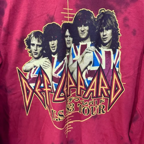Def Leppard Pyromania 83 US Tour Band Long Sleeve Tie Dye M - Image 2