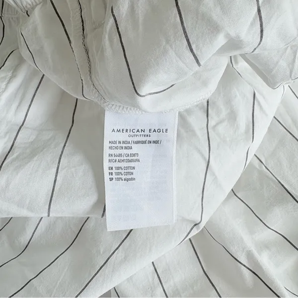 American Eagle Outfitters White Pinstripe Boxer Lounge Pants Medium - Image 5