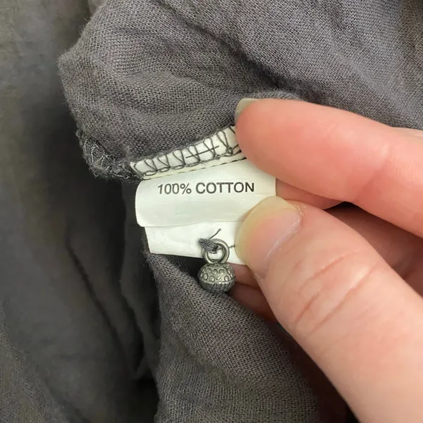 Zara TRF Button‎ Front V-Neck Long Sleeve Womens Size XS Gray Boho Minimalist - Image 8