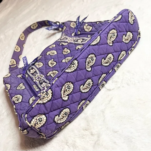 Vera Bradley Simply Violet Purple Paisley Quilted Shoulder Bag Retired Pattern - Image 8