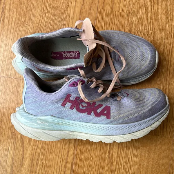 Hoka One One Running Shoes. Size 7.5. Light Blue/Magenta - Image 3