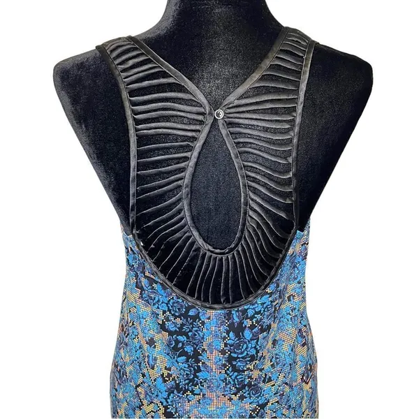 Free People Digital Damsel Floral Pixels Bodycon Strappy Dress in Neon Glow Sz M - Image 13