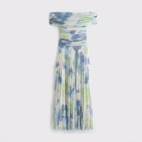 Abercrombie & Fitch Giselle Drop-Waist Mesh Maxi Dress XSP - Image 7