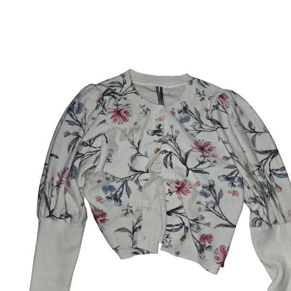 Anthropologie Floral Women's Cardigan Size: S - Image 3