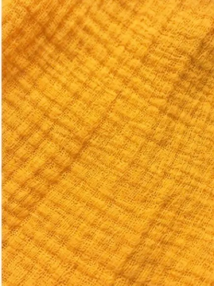 Marine Layer Medium Golden Yellow Cotton True Wrap Midi Dress Belted - Image 6