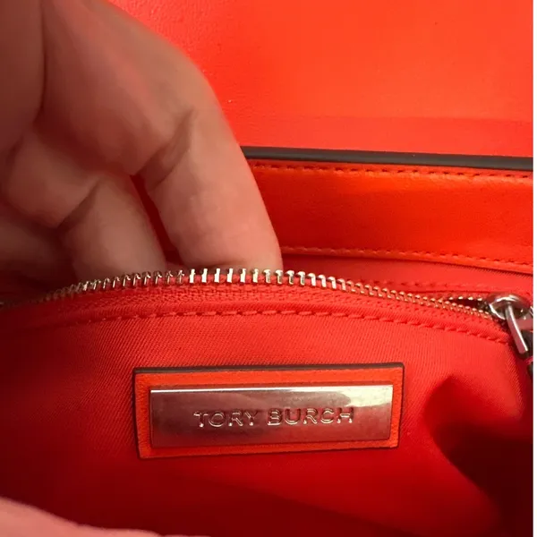 Tory Burch Fleming Orange Quilted Leather Convertible Shoulder Crossbody Bag - Image 6