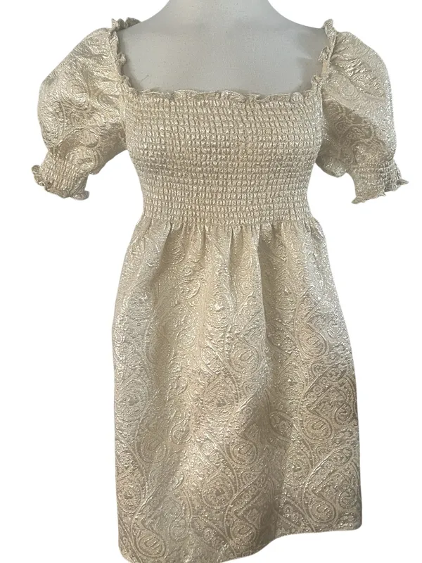 The Hill House Home Athena Nap Dress Metallic Size Small - Image 2