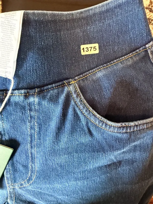 Halara XS Petite Athleisure Wide-Leg Denim Pants With Elastic Waistband Stretchy - Image 7