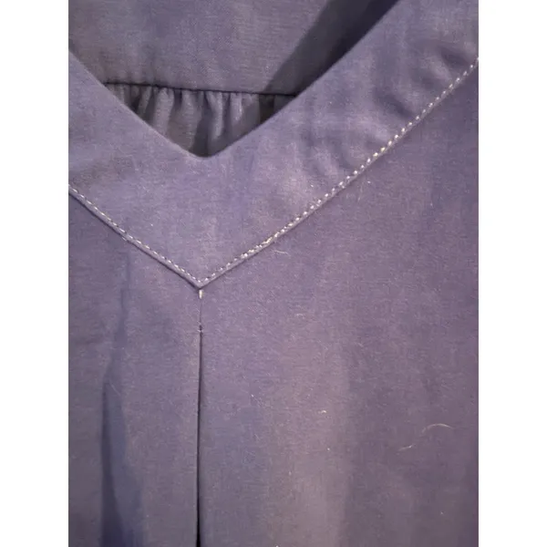 Hawthorn Blue V Neck 3/4 Sleeve Laser‎ Cut Detail Blouse Women Large - Image 6