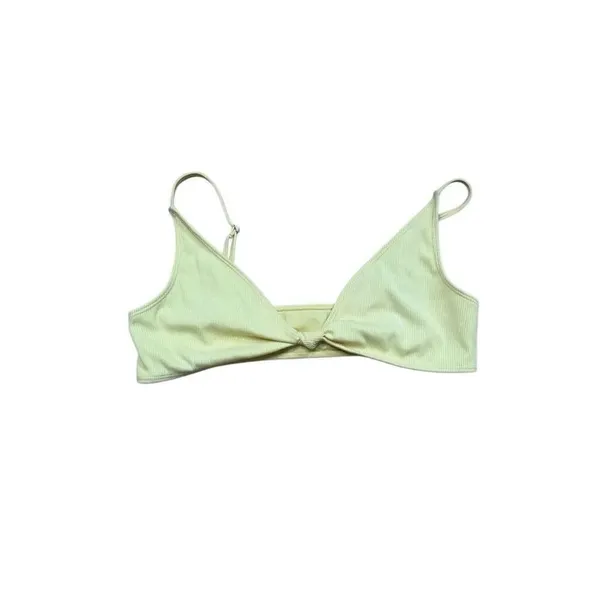 LA Hearts Pacsun yellow ribbed knotted bikini top medium - Image 2