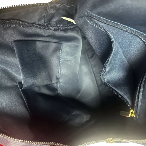 Navy Blue Nylon Gold Tone Hardware Mini Everyday Travel Bag Backpack - Image 10