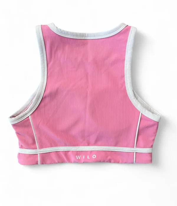 WILO The Label Pink and White Razorback Sports Bra - Image 2