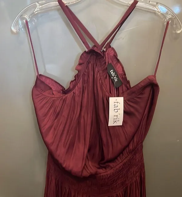 Fabrik Greta Smock Waist Halter Midi Dress M - Image 5
