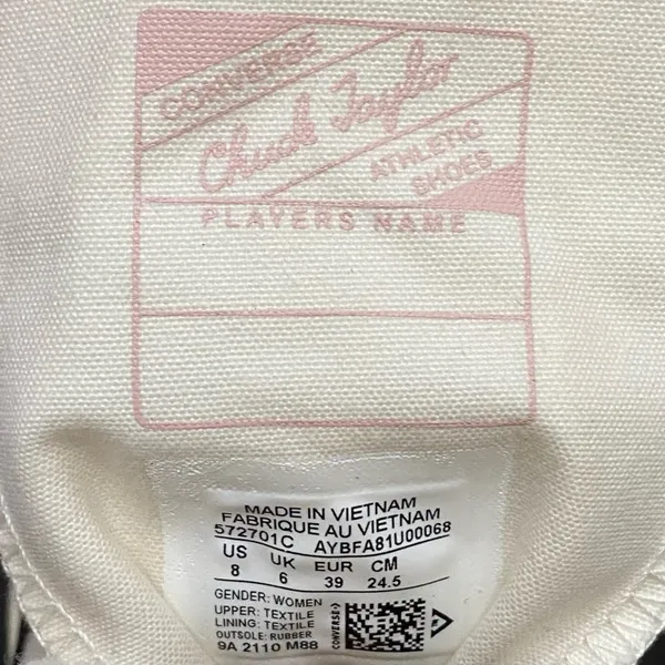 Converse 572701C Chuck 70 Hi Crafted Folk Jacquard Sneakers Egret/Pink Clay 8 - Image 13