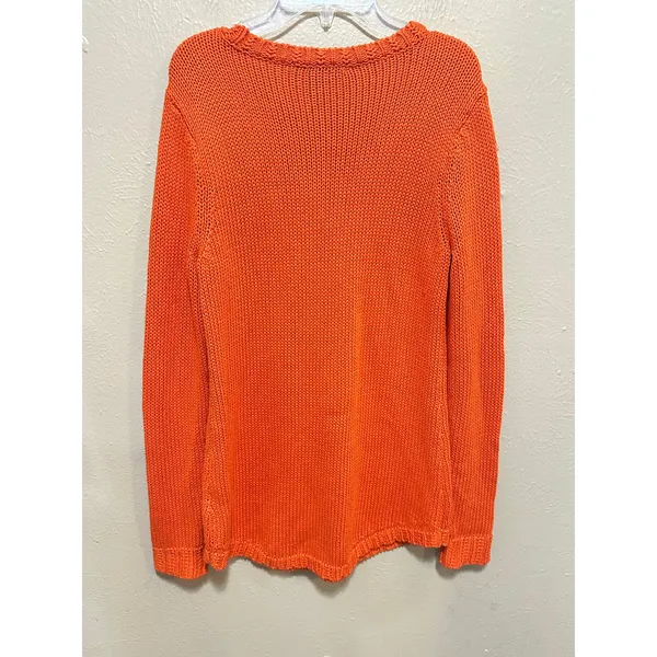 Lauren‎ Ralph Lauren Orange Acrylic Knit Long Sleeve Sweater Top Women's M - Image 3