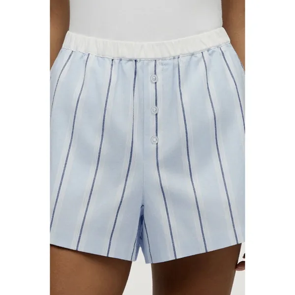 PETITE PLUME Women's Twill Sleep Shorts in Blue “Coastal Stripe” - Large - NWT - Image 7