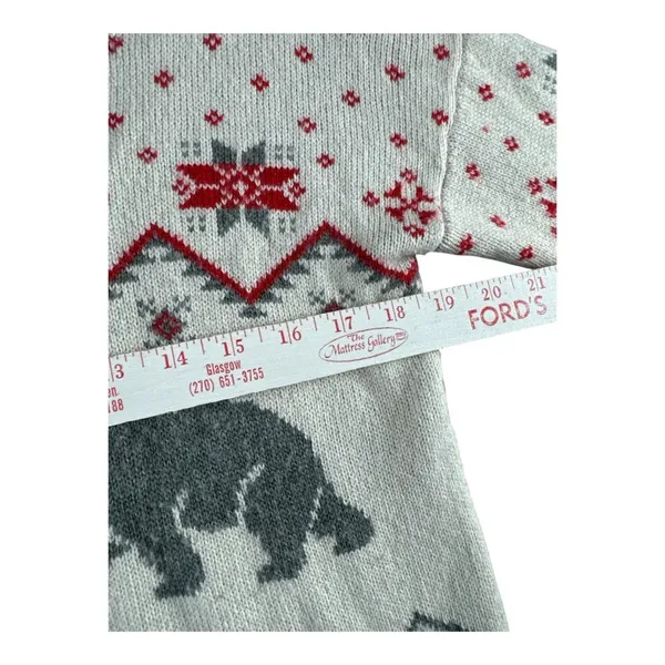 Mossimo Supply Co Women Small Fair Isle Polar Bear Holiday Knit Sweater Red Gray - Image 5
