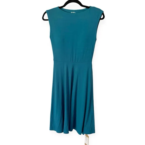 NWD OGL SkinKiss Boatneck Wide Shoulder Bra Dress Size Small Dark Marine Blue - Image 3