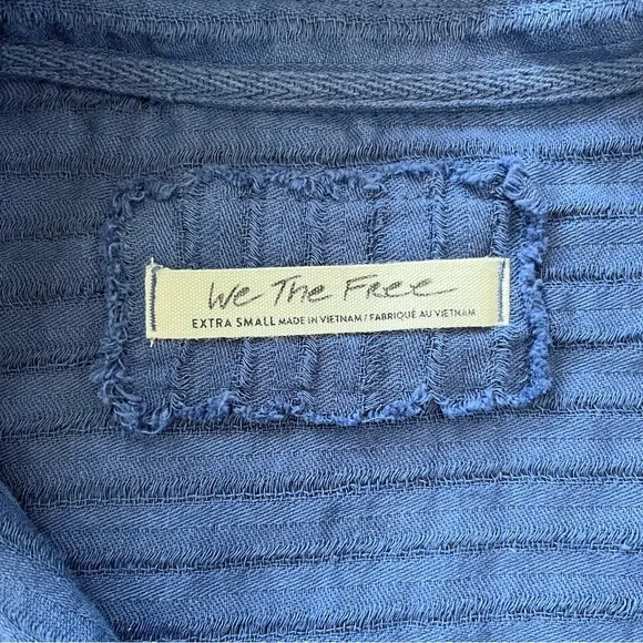 We The Free Ava Oversized Button Front Collared Short Sleeve Top Shaded Lake XS - Image 9