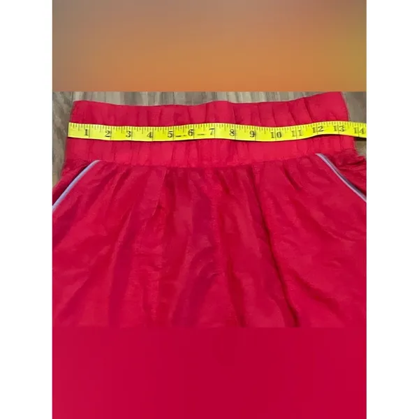 Fabletics UltraHigh-Waisted Piped Nylon Athletic Shorts Size S Red - Image 3