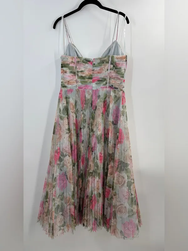 Betsy & Adam Petite Pleated Tulle Midi Dress - Image 5
