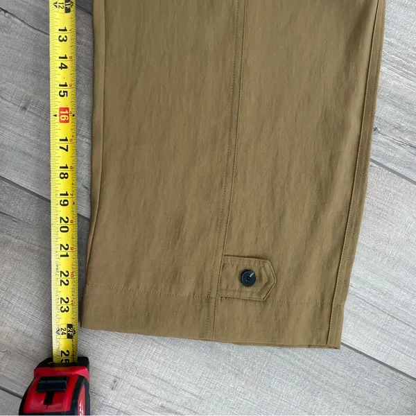 Zara Tan Brown High Rise Viscose Wide Leg Pleated Pull On Cropped Trouser L NWT - Image 9