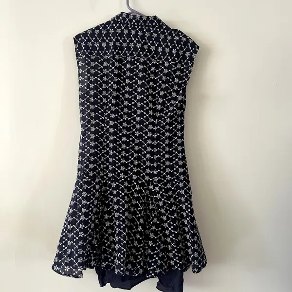 J. Crew Blue White Mini Eyelet Shirt Classic Dress NWT Size 10 - Image 5