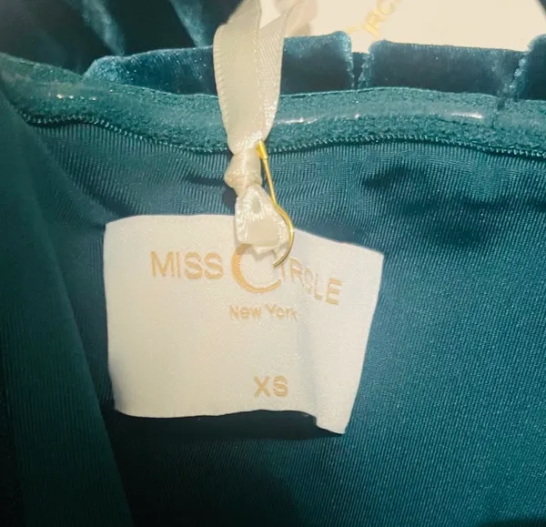 Miss Circle Velvet Corset Drees in Teal Blue Size XS - Image 8