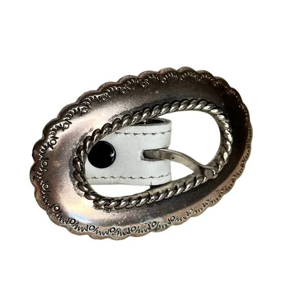 Justin Boots White Leather Belt - Image 2