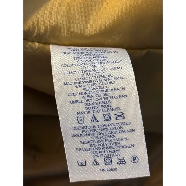 Lands End Tan‎ Quilted Puffer Jacket with Detachable Hood Petite Large 14-16 - Image 9