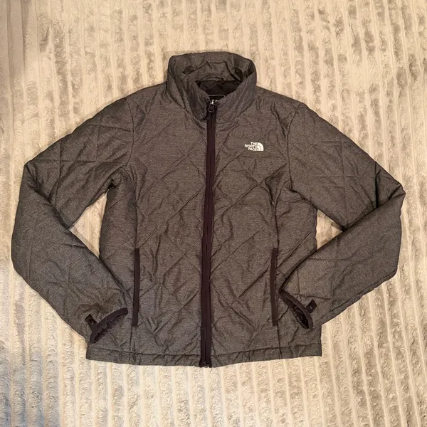 The North Face Womens Jester Quilted Jacket Grey Full Zip Puffer Small‎ Heather - Image 2